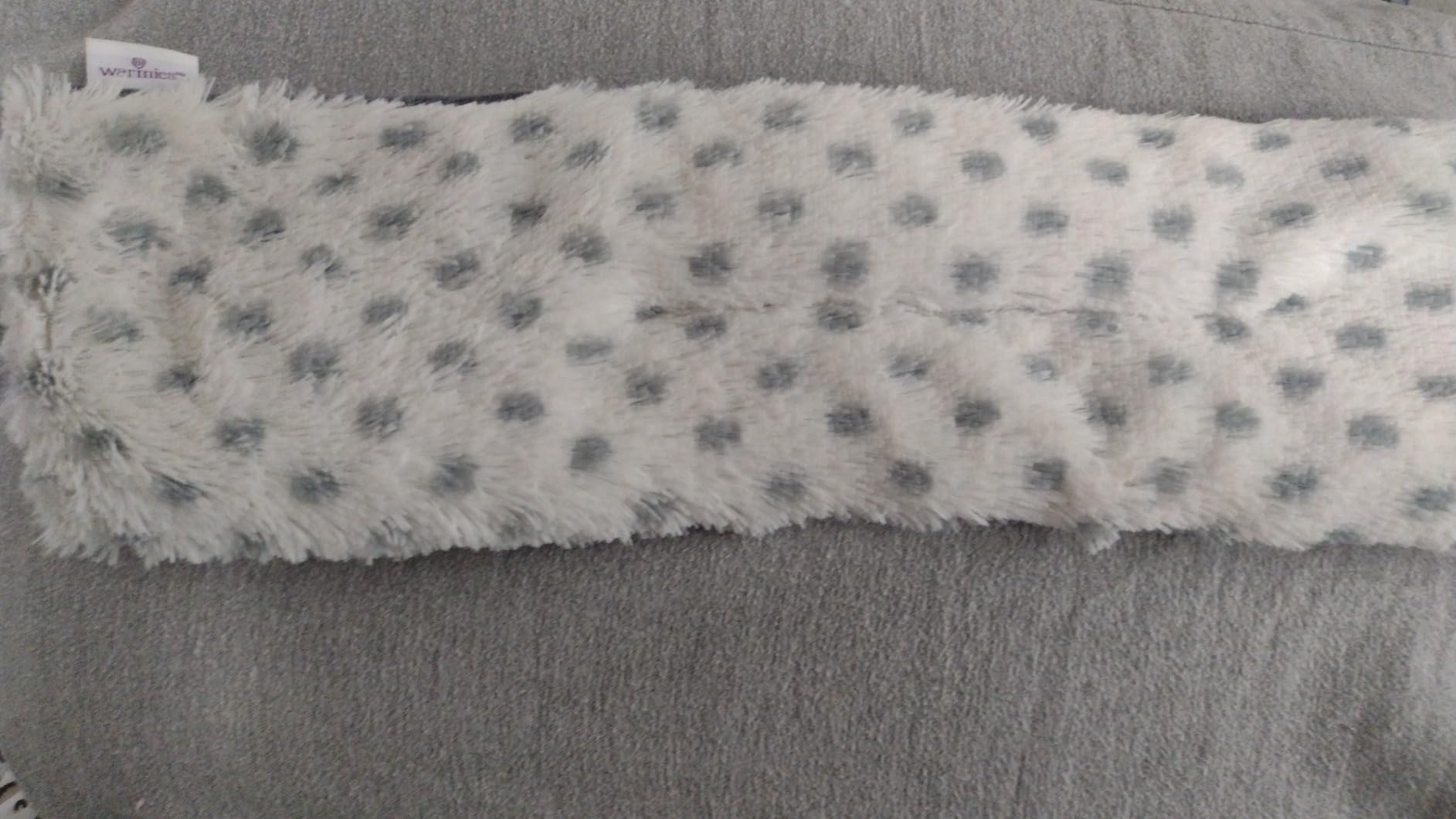 warmies Microwavable Neck & Shoulder Wrap - Weighted Neck Wrap - Microwavable Heat Pack for Shoulders - Chillable Heating Pad with Lavender for Aches & Pain - Marshmallow Gray, 19 x 5 x 3 in, 2 lb customer photo 2