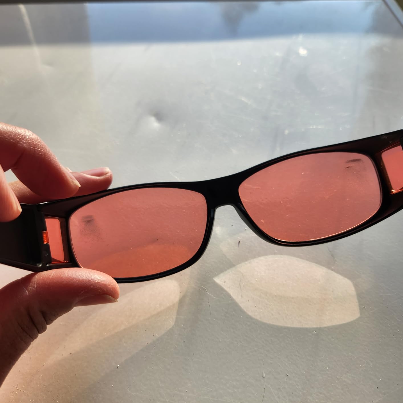 SomniLight FL-41 Light Sensitivity Glasses for Florescent Light Sensitivity, Photophobia, and Migraines (fit-over style) customer photo 2