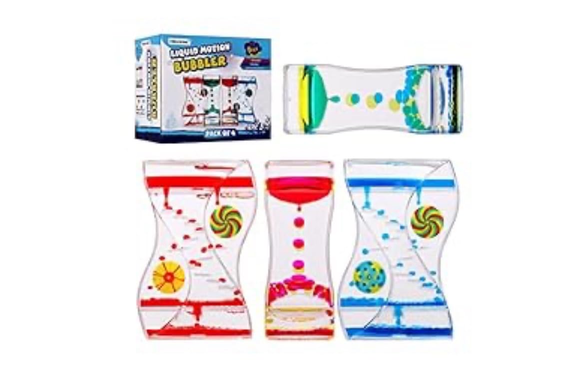 XINBAOHONG Liquid Motion Bubbler Sensory Toy for Kids and Adults 4-Pack,Calming Stress Relief Fidget Toys for ADHD Autism, Office Desk Decor customer photo 1