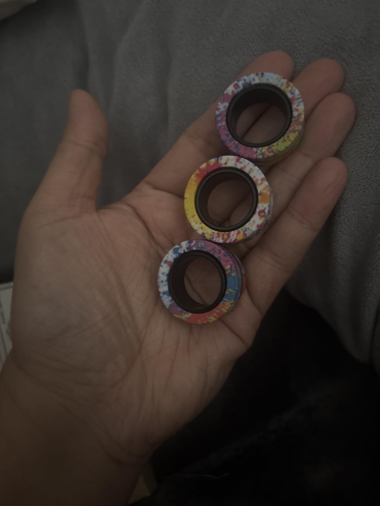 Magnetic Rings Fidget Toy Set, Idea ADHD Fidget Toys, Adult Fidget Magnets Spinner Rings for Anxiety Relief Therapy, Fidget Pack Great Gift for Adults Teens Kids Easter Basket Stuffers (3PCS) customer photo 2
