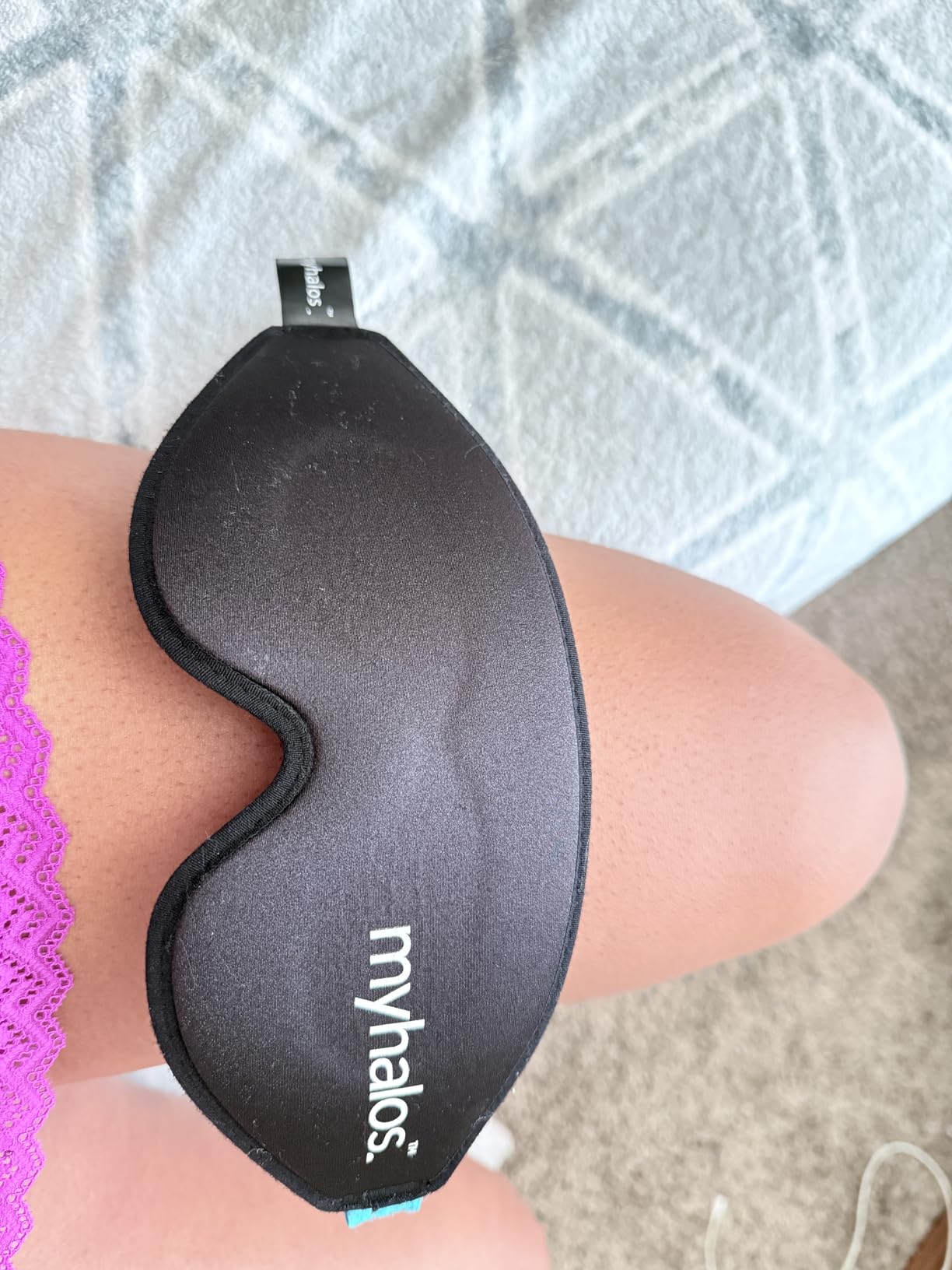 MyHalos Sleep Mask - 3D Blackout Eye Mask for Women & Men, Side Sleepers, Zero Pressure Memory Foam Eyelash Friendly, Breathable,Award-Winning Sleep Aid for Travel (Black, 1 Count (Pack of 1)) customer photo 2