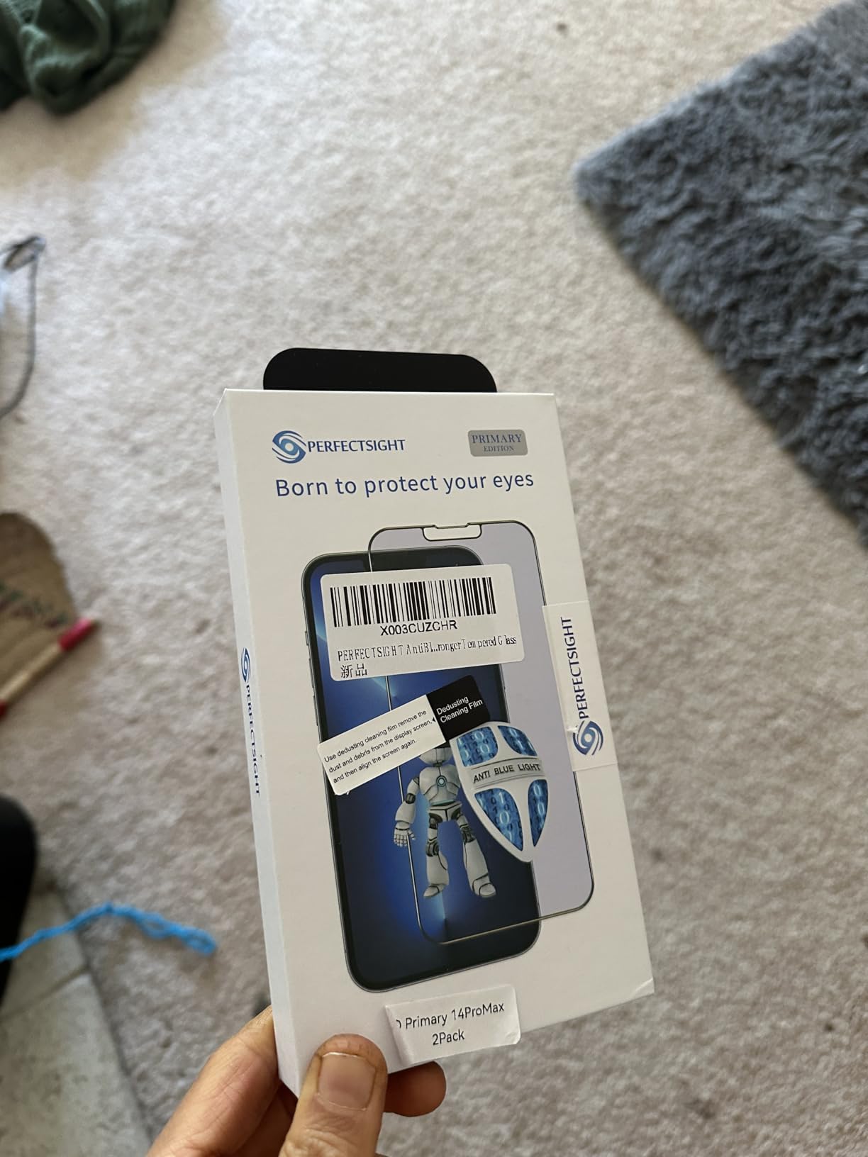 PERFECTSIGHT Anti Blue Light Screen Protector Designed for iPhone 13/ iPhone 13 Pro 2021 6.1 inch, HD Clear Blue Light Blocking Tempered Glass - Eye Protection customer photo 1