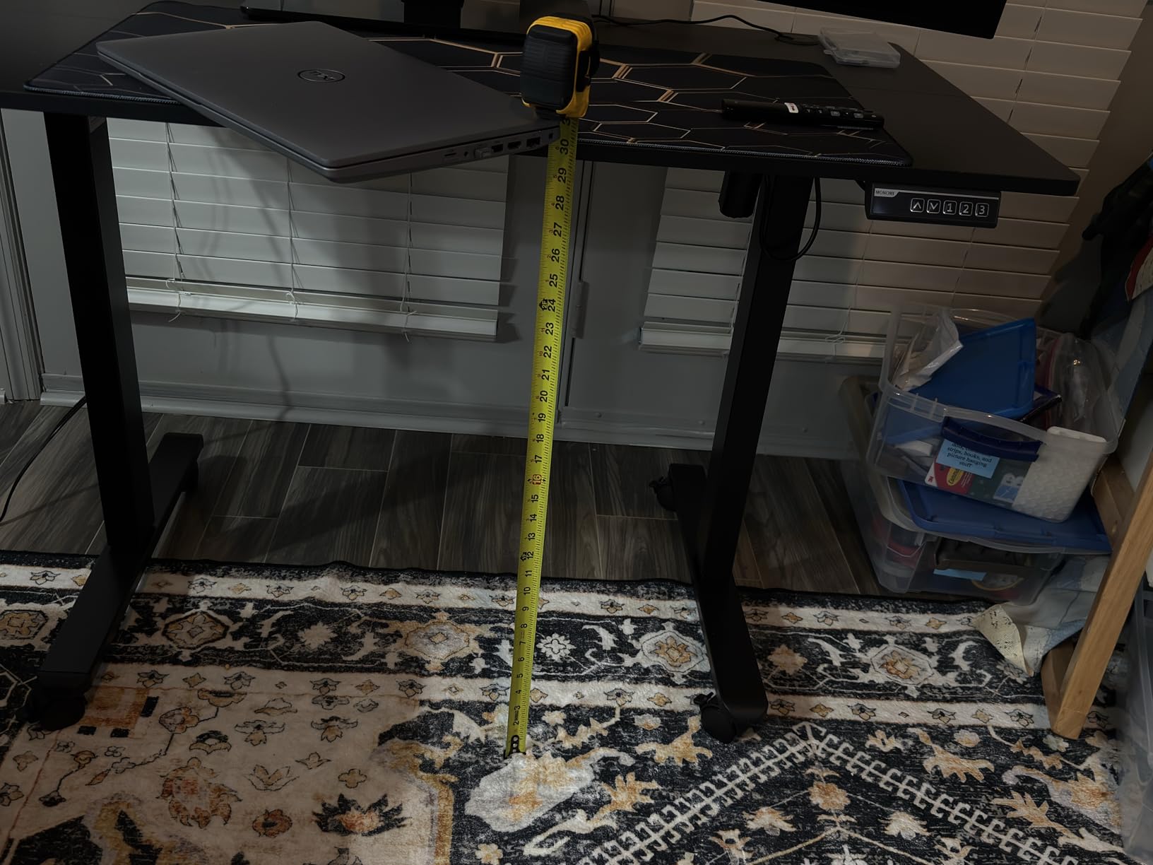 Monomi Electric Height Adjustable Standing Desk, 48x24 Inches, Ergonomic Home Office Sit/Stand Up Desks (Black Steel Frame/Black Top) customer photo 1