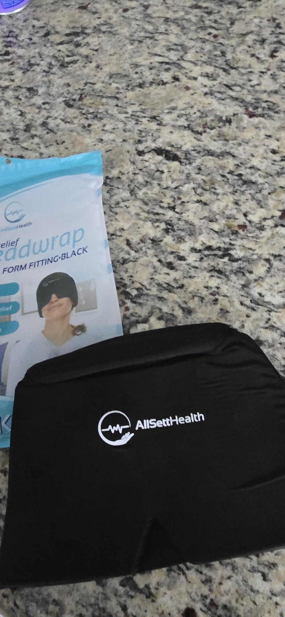 Migraine Relief Cap Ice Head Wrap and Hat | Hot/Cold Gel Pack with Face and Eye Mask Compress for Headache Relief - Black customer photo 1