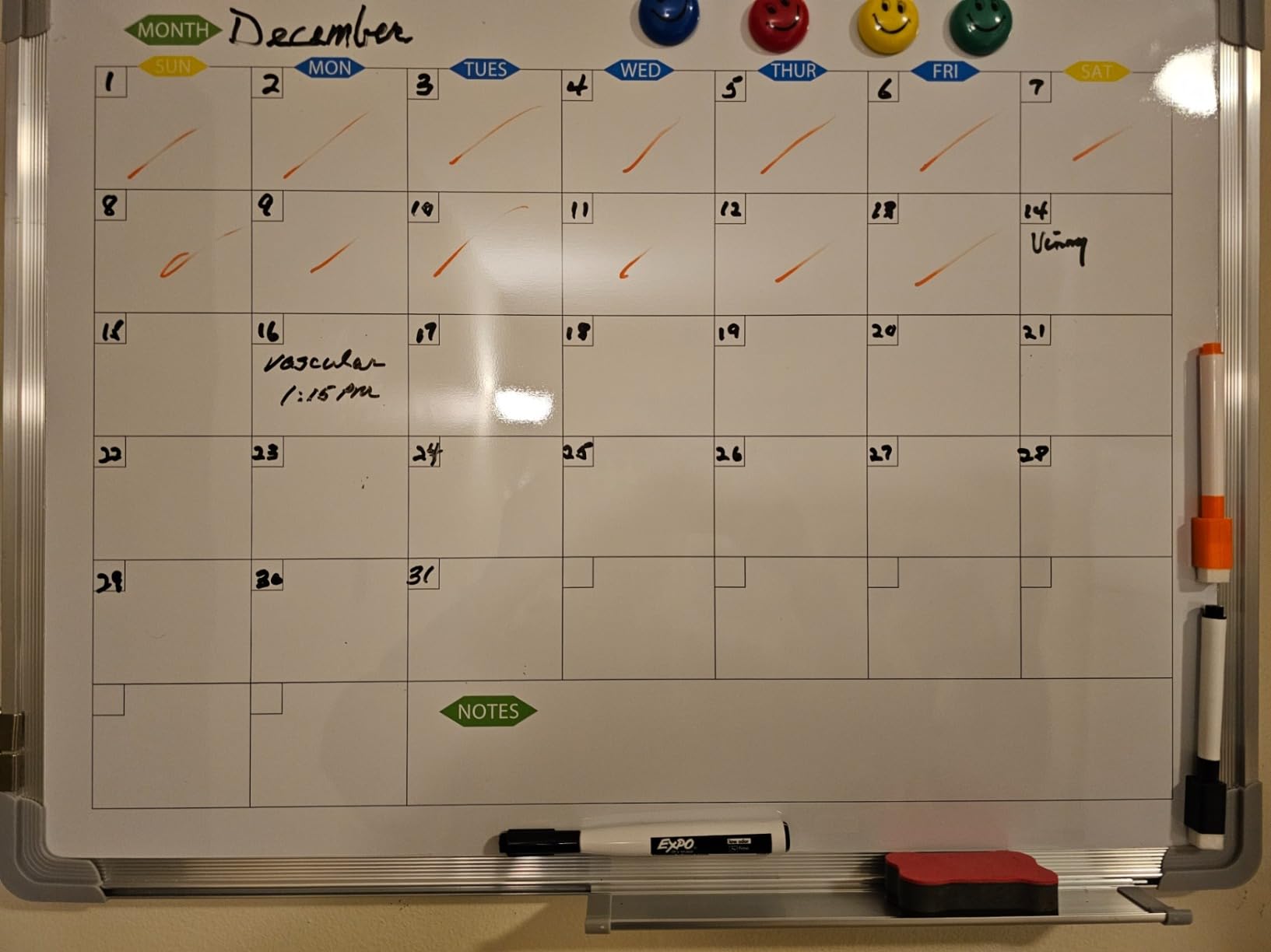 Dry Erase Calendar Whiteboard for Wall, Polegas 16