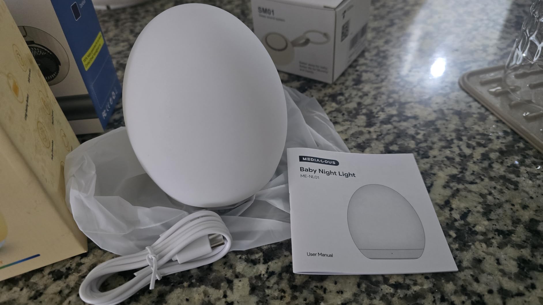 MediAcous Night Light for Kids, Baby Egg Light for Nursery, 7 Colors Changing & Stepless Dimming, Soft Silicone Touch Night Lamp with 1 Hour Timer, Rechargeable Nursery Night for Breastfeeding customer photo 1