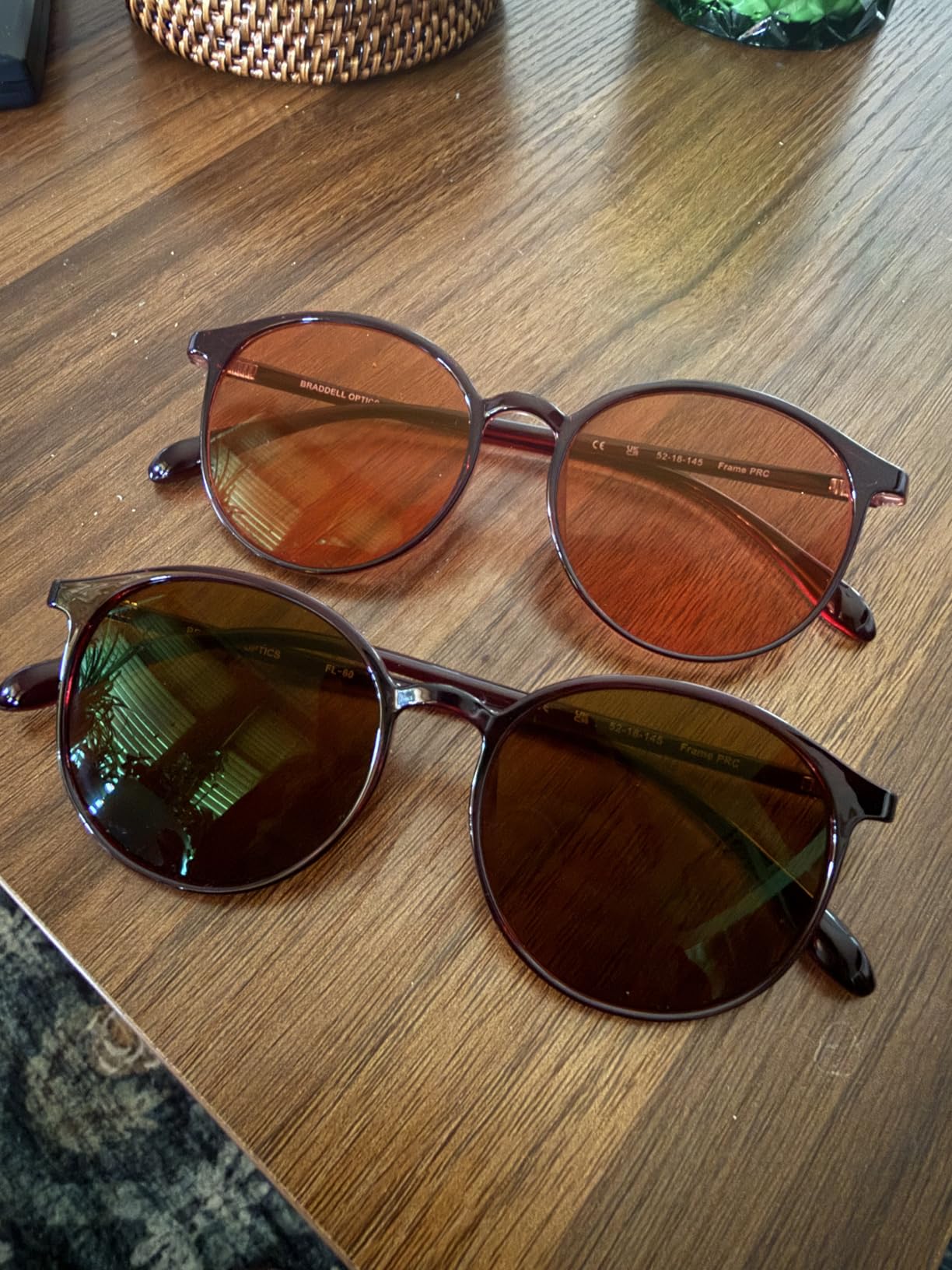 BRADDELL Indoor FL-41 Rose & Outdoor FL-60 Brown Tinted Migraine Light Sensitivity Glasses for Fluorescent LED Glare, Photophobia and Concussion (MEDIUM-SMALL) customer photo 2