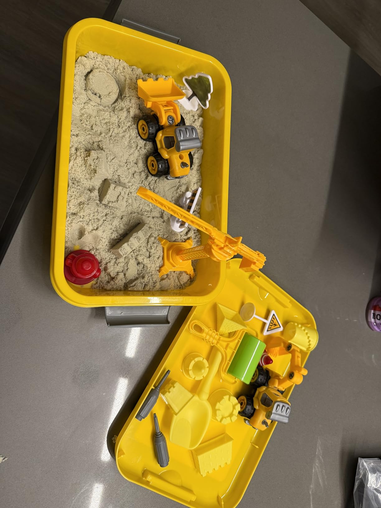 Carolart Dinosaur Sensory Bin, Dinosaur Toys for Boys and Girls, Dinosaur Sandbox Play Set with Glow Skeletons, Volcano and Sensory Sand, Kids Activity Kit Ages 3-8 customer photo 1