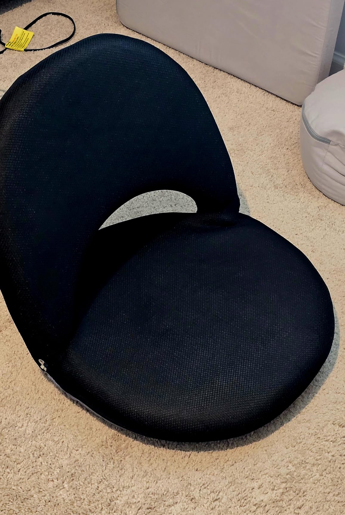 Nnewvante Floor Chair 42-Position Adjustable Floor Seating for Kids Adults with Back Support Folding Floor Seat Cushioned Recliner Meditation Washable Chaise Lounges, Black customer photo 1