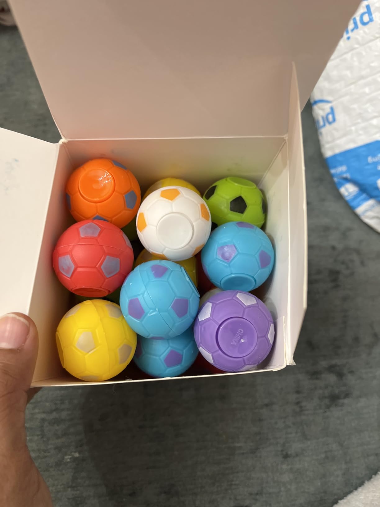 32 PCS Mini Fidget Spinners Soccer Ball Toys for Kids, Soccer Party Favors Goodie Bag Stuffers, Rotatable Soccer Finger Stress Balls for Classroom Prizes customer photo 1