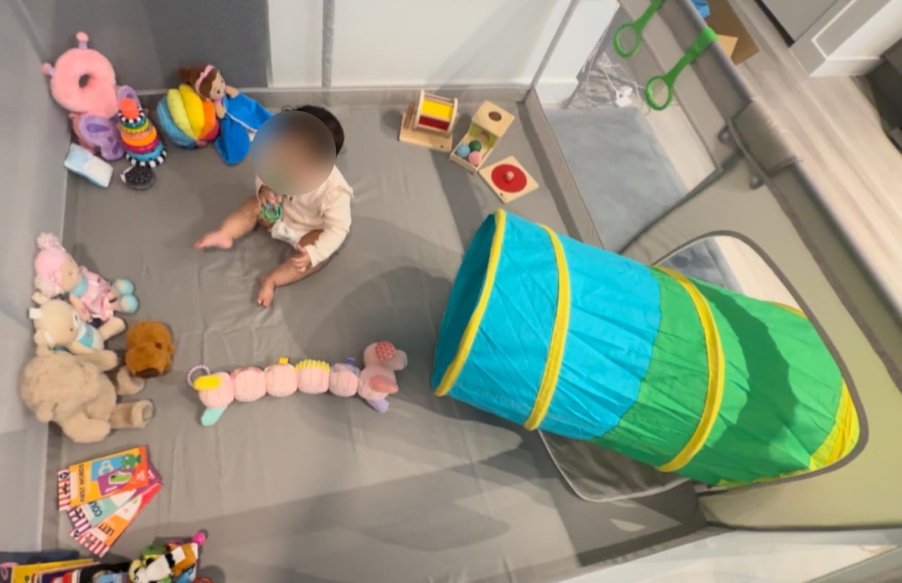 Moncoland Kids Play Tunnel Tent for Toddlers, Colorful Cotton Pop Up Crawl Tunnel Toy for Baby Infant Children or Dog Cat Pet, Collapsible Gift for Boy and Girl and Game (Cotton Baby Tunnel) customer photo 2
