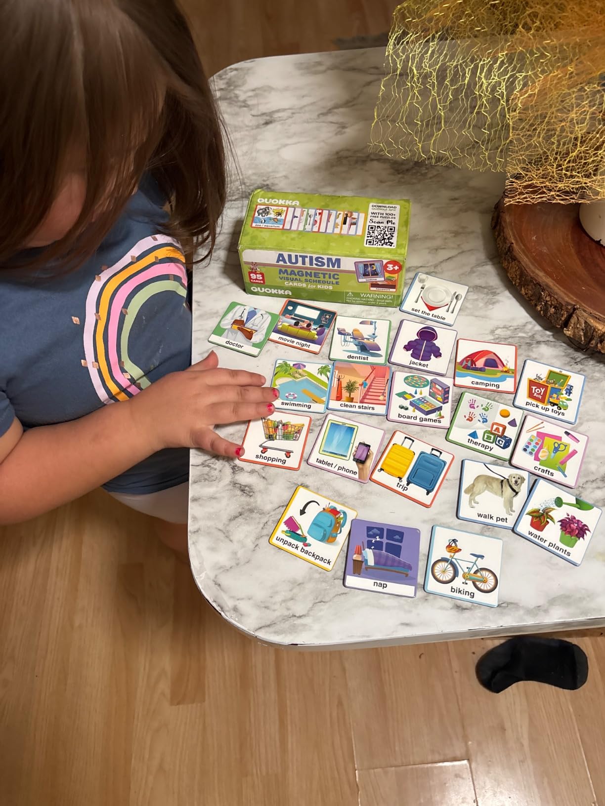 QUOKKA Visual Schedule for Kids with Autism - 145 Reward Chore Chart for Multiple Kids - Behavior Routine Toy for Autistic Children Age 5-7 ADHD Tools - Responsibility Board Autism Learning Material customer photo 2