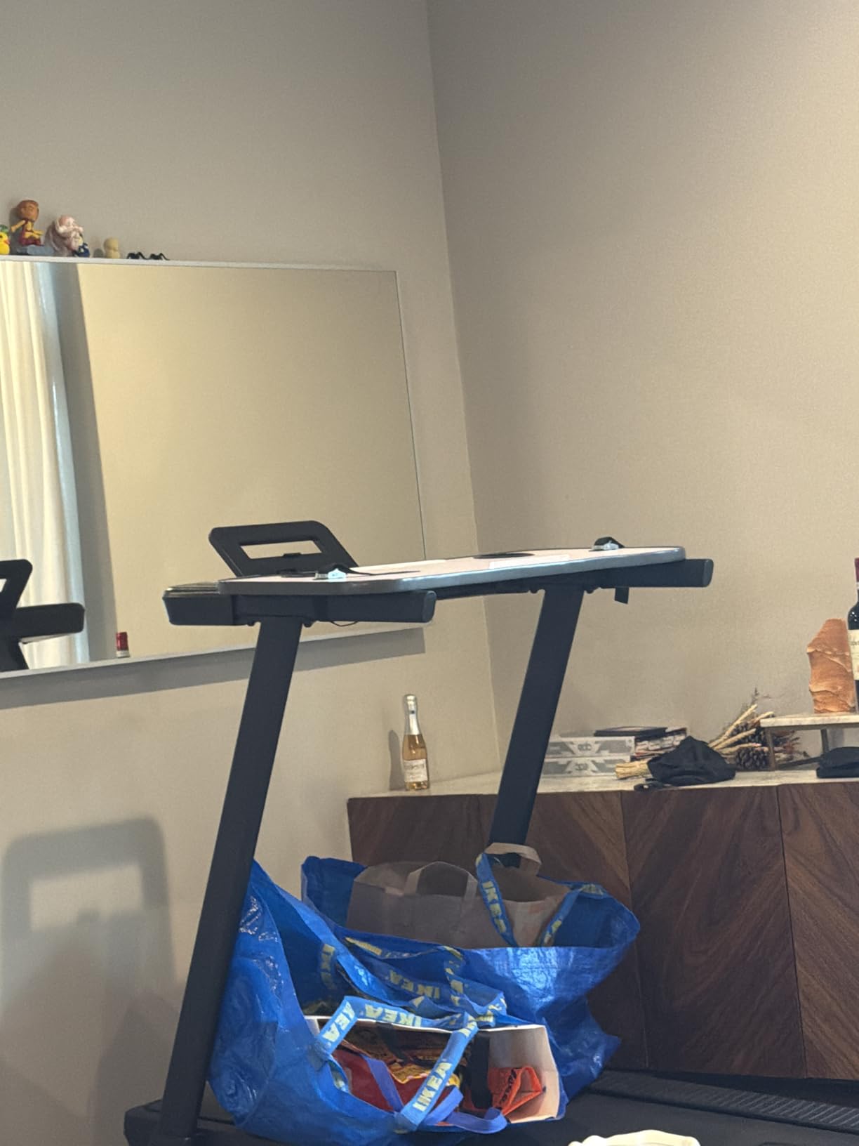 Treadmill Desk Attachment, 36 Inches Tread Tray Workstation Handlebars Platform with Laptop Holder, Cup Tablet Holder, Ergonomic Stand with Cooling Holes(Black) customer photo 1