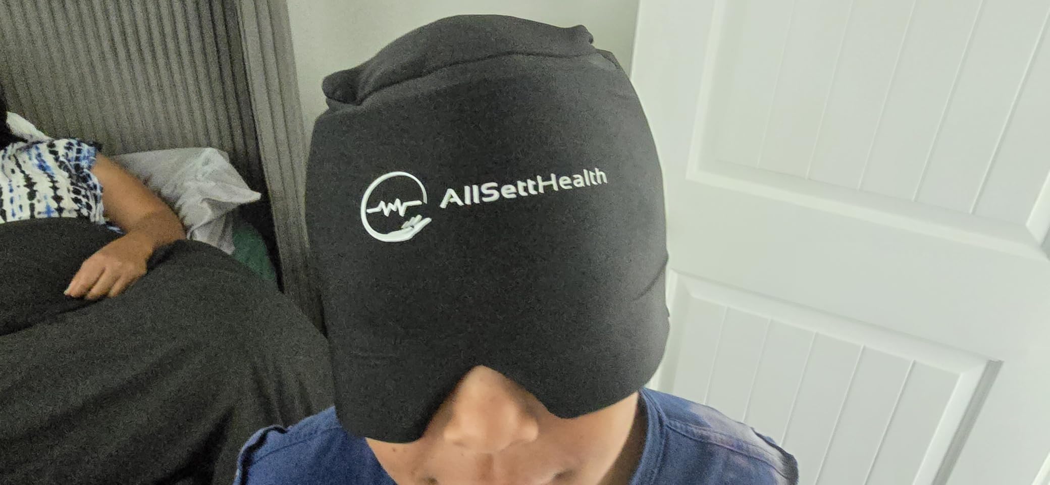 Migraine Relief Cap Ice Head Wrap Headache and Migraine Hat | Headache Relief with Hot/Cold Gel Head Ice Pack with Face and Eye Headache Mask Compress, Pink customer photo 1
