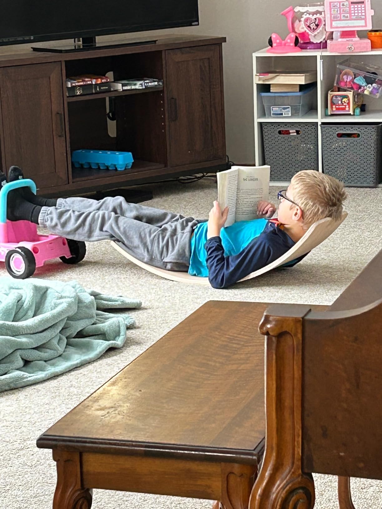 Natural Wood Balance Board for Kids | Montessori Wobble Board for Toddlers & Children Ages 3-8, Open-Ended Waldorf Learning Toy for Indoor Play, Core Balance Trainer, Birthday & Christmas Gift 2026 customer photo 2