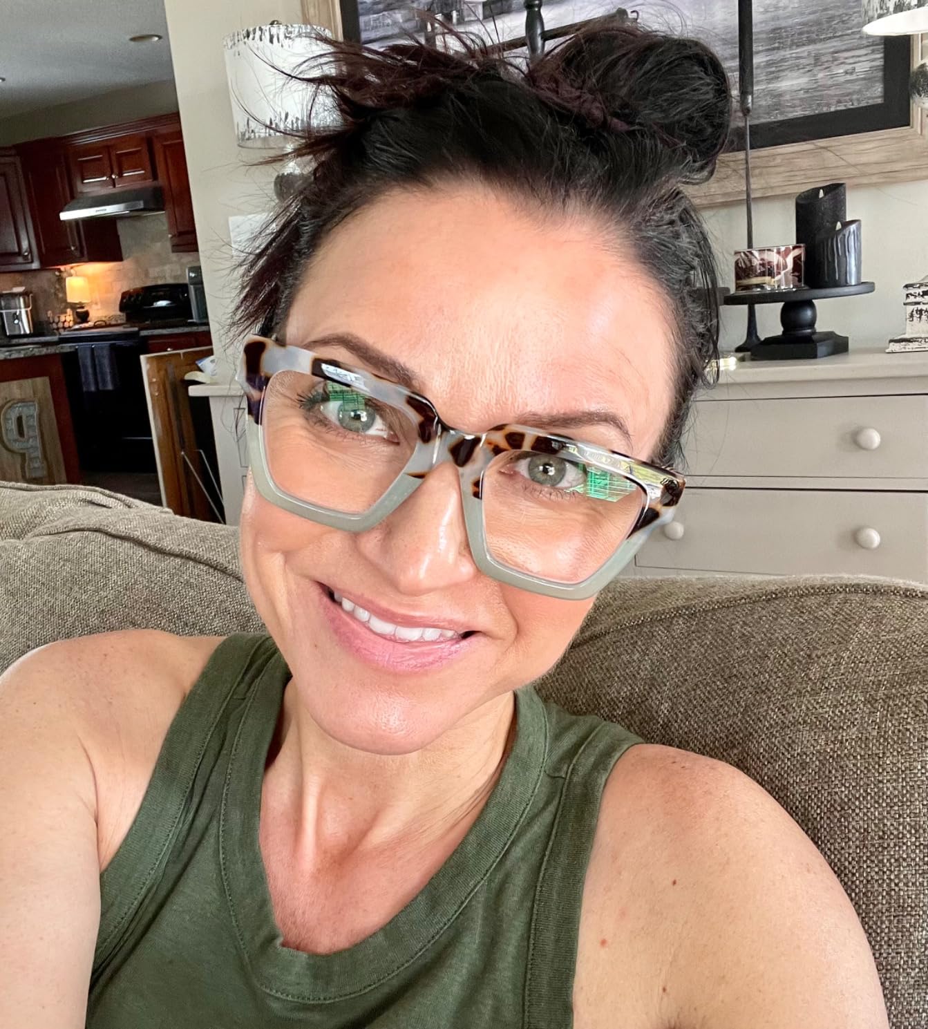 Oprah's Favorite Things Take a Bow Oversized Square Blue Light Blocking Reading Glasses customer photo 1