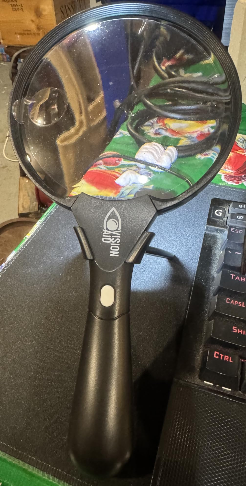 VisionAid 30X 10X Hands-Free Magnifying Glass with Stand, LED Lights, Loupe Handheld Illuminated Magnifier for Low Vision Seniors Reading customer photo 2