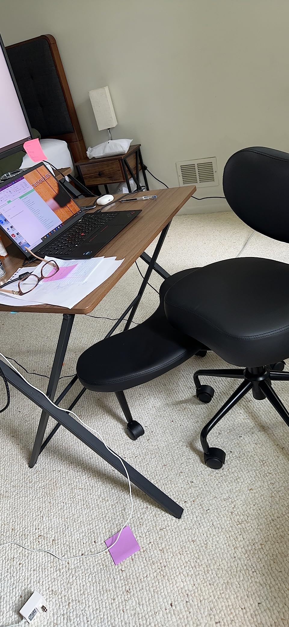 Pipersong Meditation Chair Plus, Cross Legged Chair with Wheels, ADHD Chair, Criss Cross Desk Chair with Lumbar Support and Adjustable Stool, Flexible Design for Fidgety Sitters, Tan customer photo 2