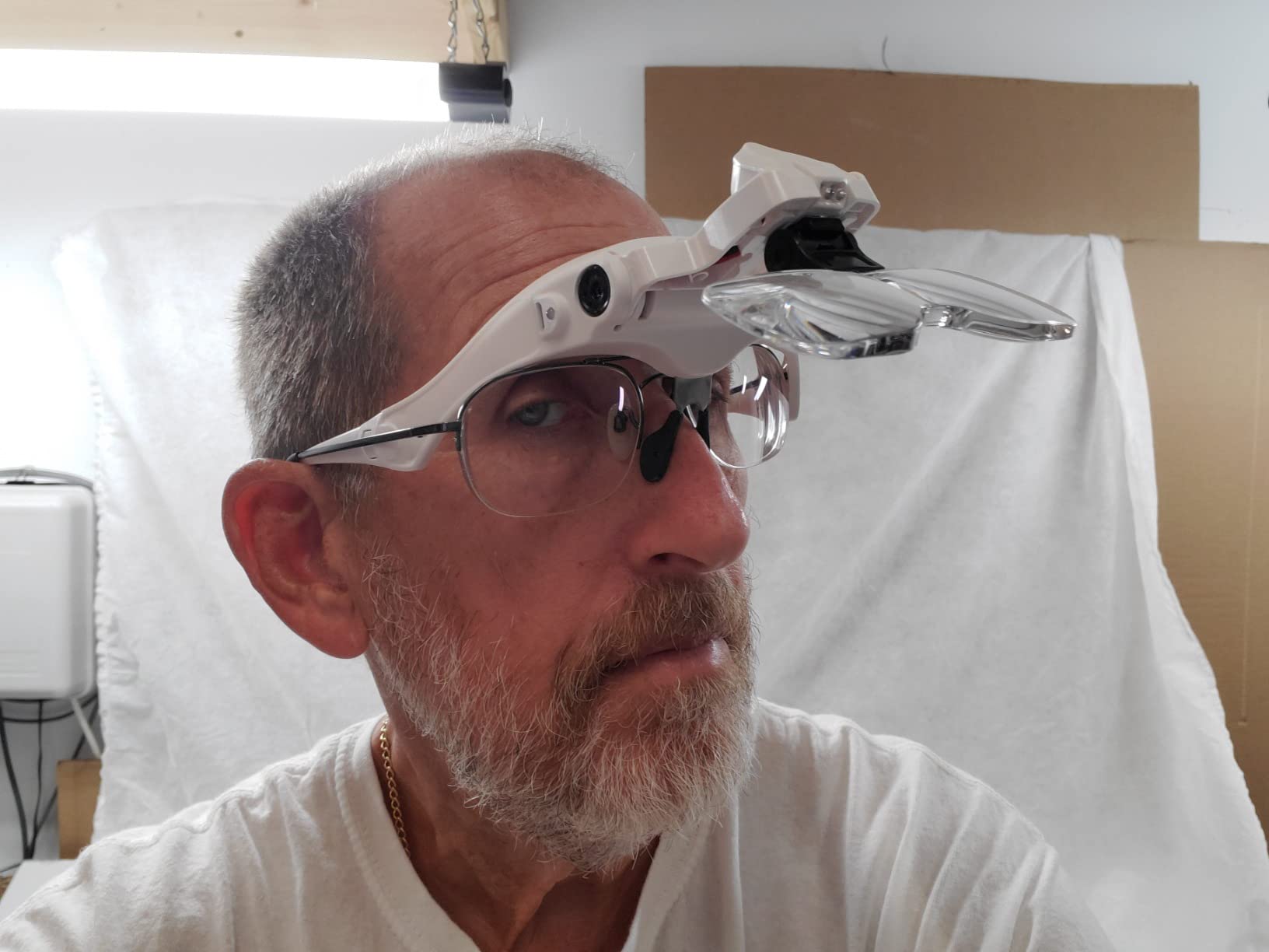 Hands Free Head Magnifying Glasses, Magnifier with Light, 1X, 2X, 3X, 5X, 6X, 8X, Ideal for Jewelry, Eyelash Extensions, Soldering, Craft, Cross Stitch customer photo 2