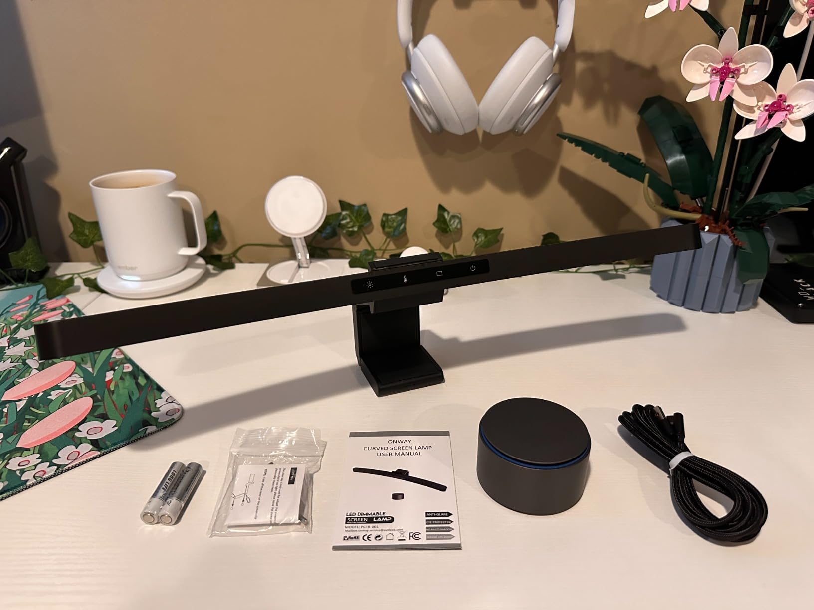 ONWAY Curved Monitor Light Bar with Wireless Remote, Monitor Auto-Dimming and Camera Base, Applicable to All Screens. No Screen Glare, for Home Office customer photo 2