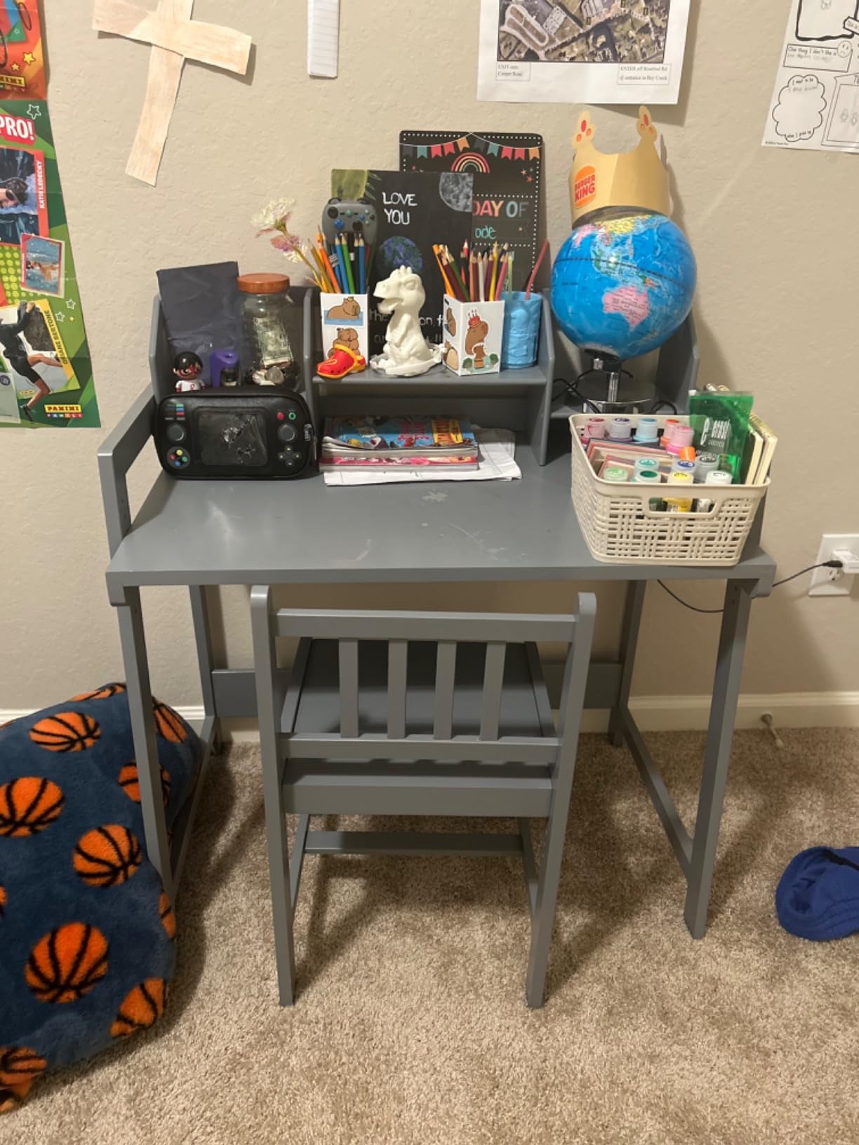UNICOO Kids Desk and Chair Set, Height Adjustable Bamboo Study Desk with Removable Hutch and Storage, Ergonomic Children Writing Table for Homework, Reading and Art, Ages 3-12 customer photo 2