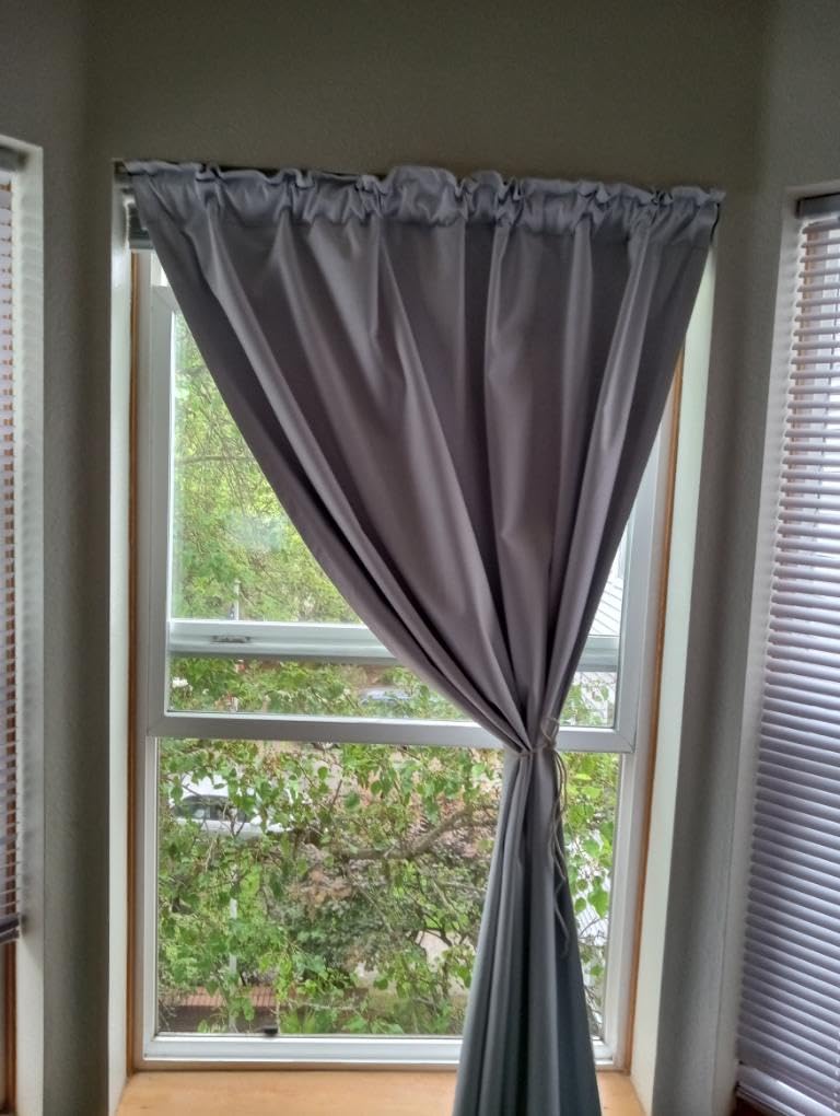 H.VERSAILTEX 100% Blackout Curtains for Bedroom, Thermal Insulated Linen Textured Curtains Heat and Full Light Blocking Drapes Living Room Curtains 2 Panel Sets, Glacier Gray, 52x84 Inch customer photo 2