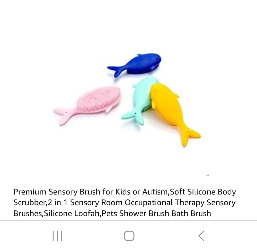 Premium Sensory Brush for Kids or Autism, Soft Silicone Body Scrubber, 2 in 1 Sensory Room Occupational Therapy Sensory Brushes, Silicone Loofah, Pet Shower Brush Bath Brush Shampoo Brush (Oval-Green) customer photo 1