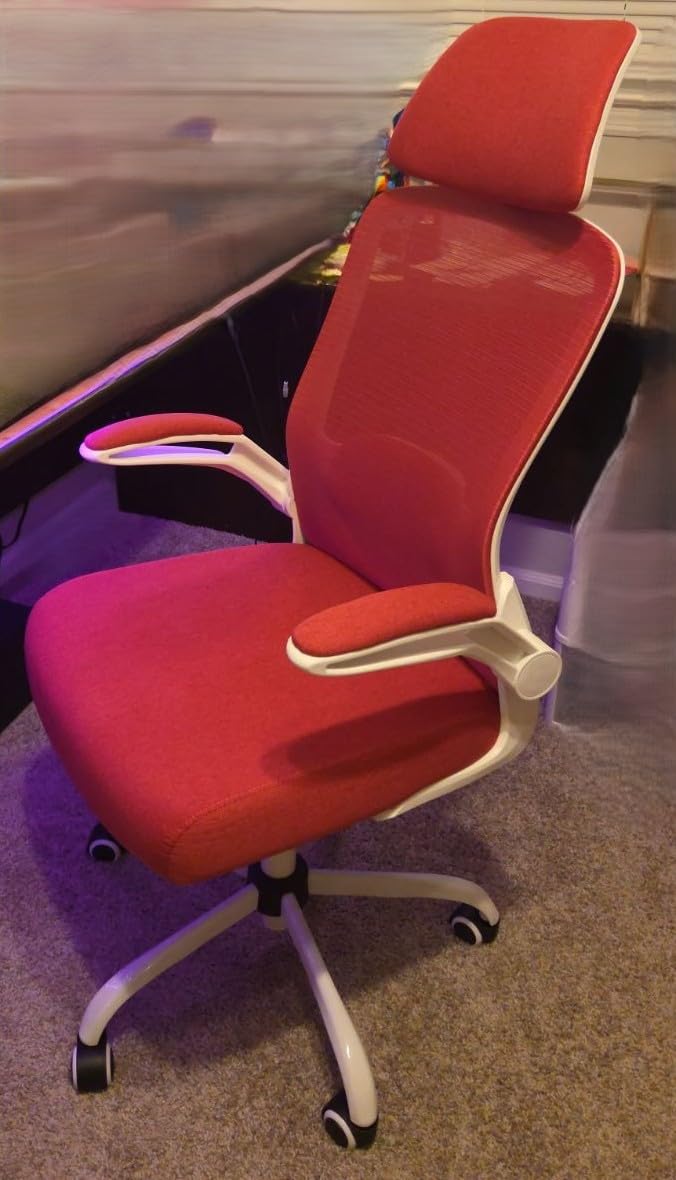 Mimoglad Office Chair High Back Ergonomic Desk Chair with Adjustable Lumbar Support and Headrest Swivel Task Chair with flip-up Armrests for Guitar Playing 5 Years Warranty customer photo 2