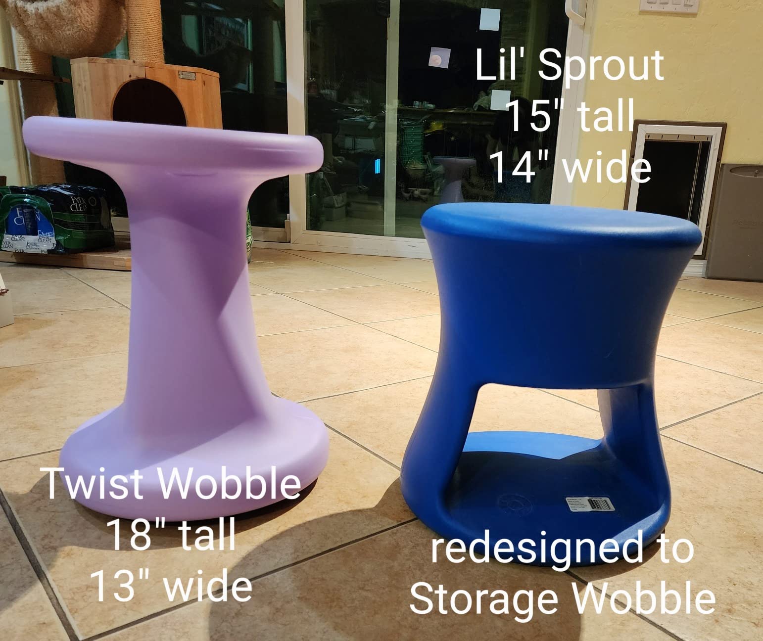 ECR4Kids Twist Active Wobble Stool, 18in Seat Height, Classroom Furniture, Powder Blue customer photo 2