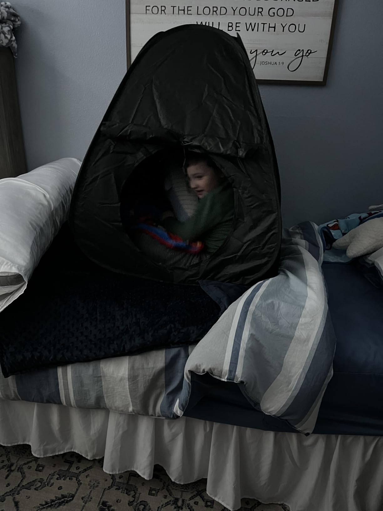 Sensory Tent | Calm Corner to Play and Relax | Toys for Autistic Children | Helps with Autism, SPD, Anxiety & Improve Focus | Black Out Sensory Tents for Autistic Children | Small customer photo 1
