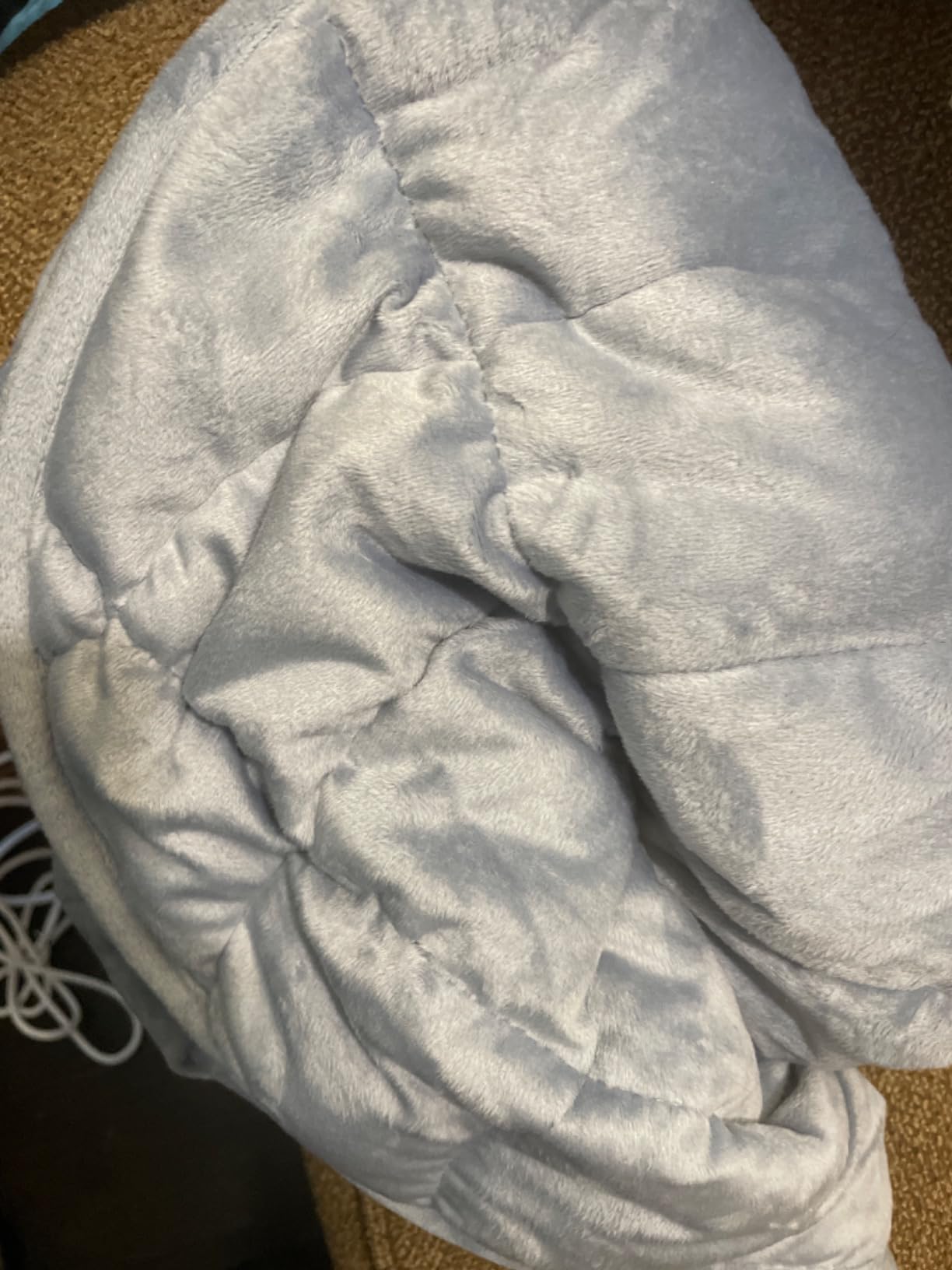 Wemore Weighted Lap Blanket 7lbs for Adults, Small Weighted Blanket Throw for Travel, Soft Weighted Lap Pad for Relaxation, Calming, Napping and Sleeping, Machine Washable, Light Grey 29