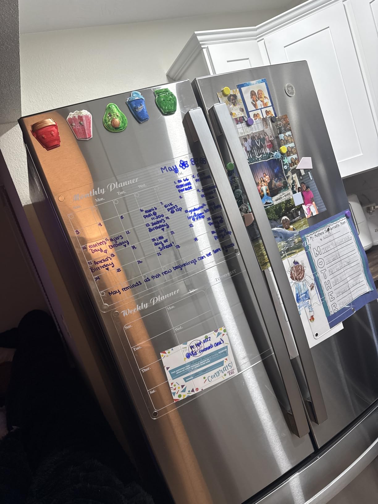 DIYMAG Magnetic Calendar for Refrigerator 4 PCS Dry Erase Whiteboard 15.2