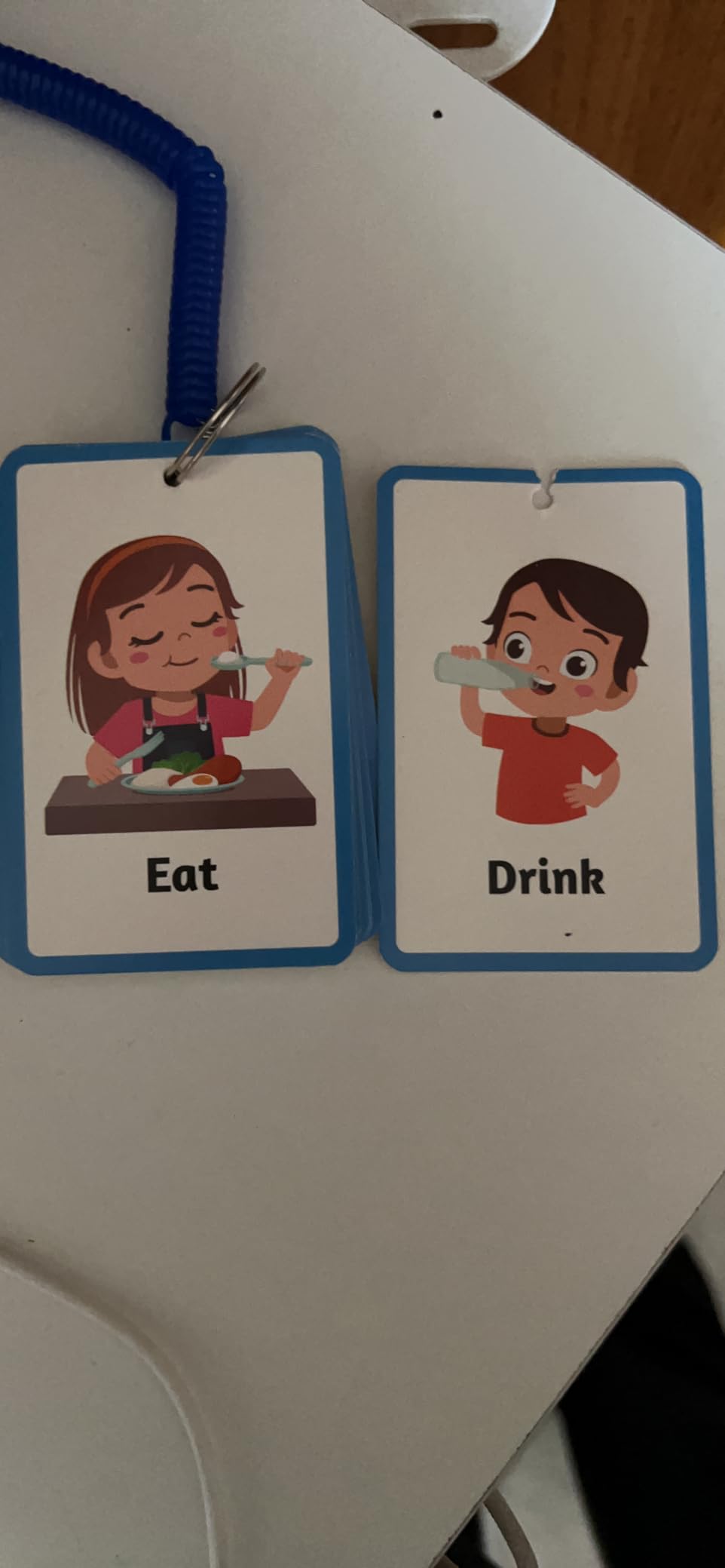 Equsion Autism Behaviour Communication Cards Set Basic Special Needs for Autism Including 81 Cards, 1 Keychain, and 6 Card Rings, Speech Delay Visual Aid Non Verbal Speech Tools for Adults (Blue) customer photo 1