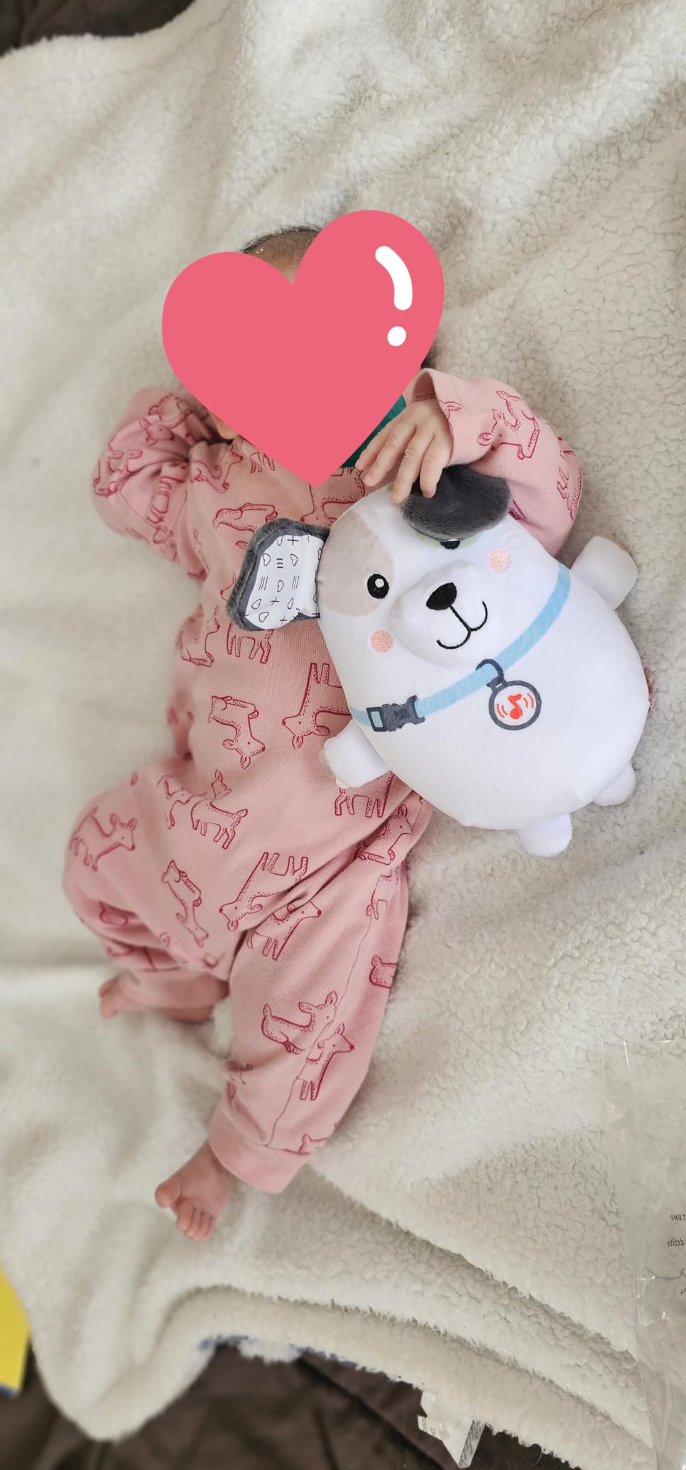 Fisher-Price Baby Toy Calming Vibes Puppy Soother Plush Portable Sound Machine with Vibrations for Newborns 0+ Months customer photo 1