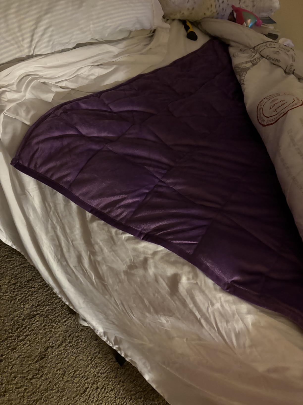 Topblan Weighted Lap Blanket 7lbs for Adults, Small Weighted Blanket Throw for Napping, Relaxation, Calming and Travel, Skin Friendly & Machine Washable for All-Season Sleeping, Grey 24x29 inches customer photo 1
