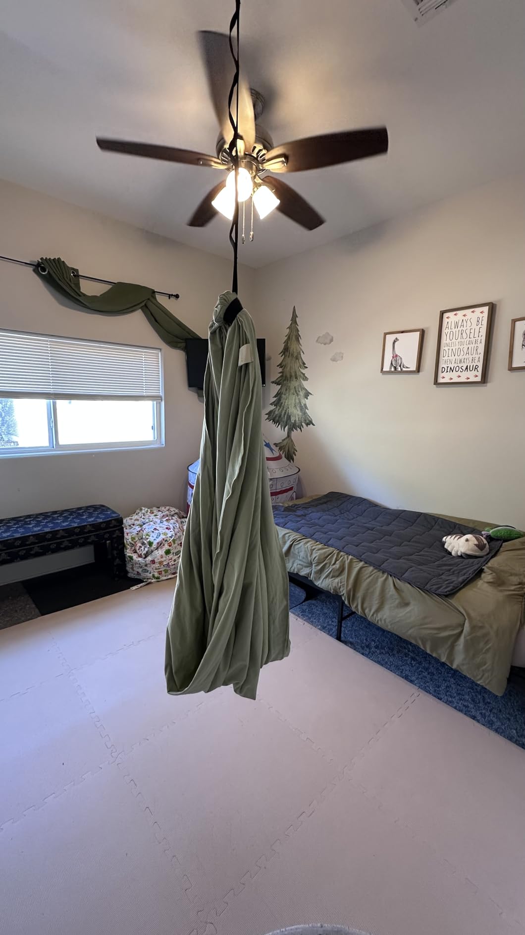 Marlowe & Co Indoor Outdoor Double Layer Cotton Sensory Compression Swing, Special Needs Therapy Swing, Holds 200 Pounds, 360° Swivel Hardware Included, Desert Sage customer photo 1