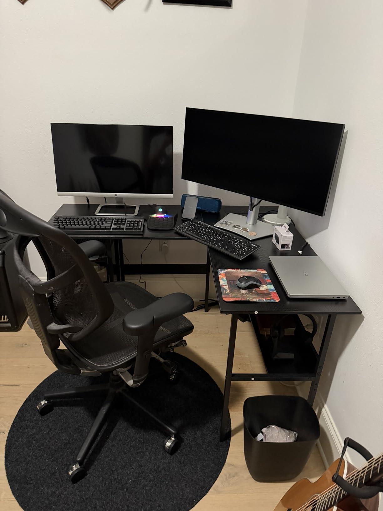 Unikito L Shaped Computer Desk with Magic Power Outlets and USB Charging Port, Sturdy Reversible Corner Desk with Storage Shelves, Modern Work Desk for Home Office, Easy to Assemble, Rustic Brown customer photo 2