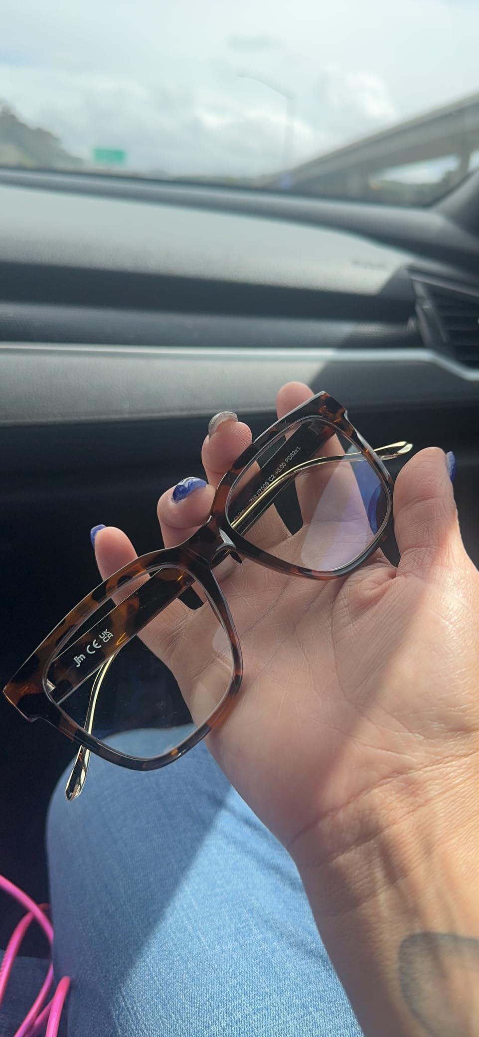 JM Oversized Reading Glasses for Women - Square Stylish Readers for Woman Men/W Blue Light Blocking Trendy Womens Reader customer photo 1