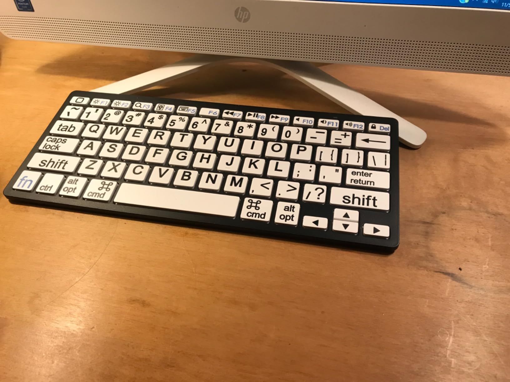 HXMJ-Large Print Mini Bluetooth Keyboard Compatible with iPad, iPhone, iPod, MacBook for Seniors and Visually Impaired Low Vision Individuals - Yellow customer photo 1