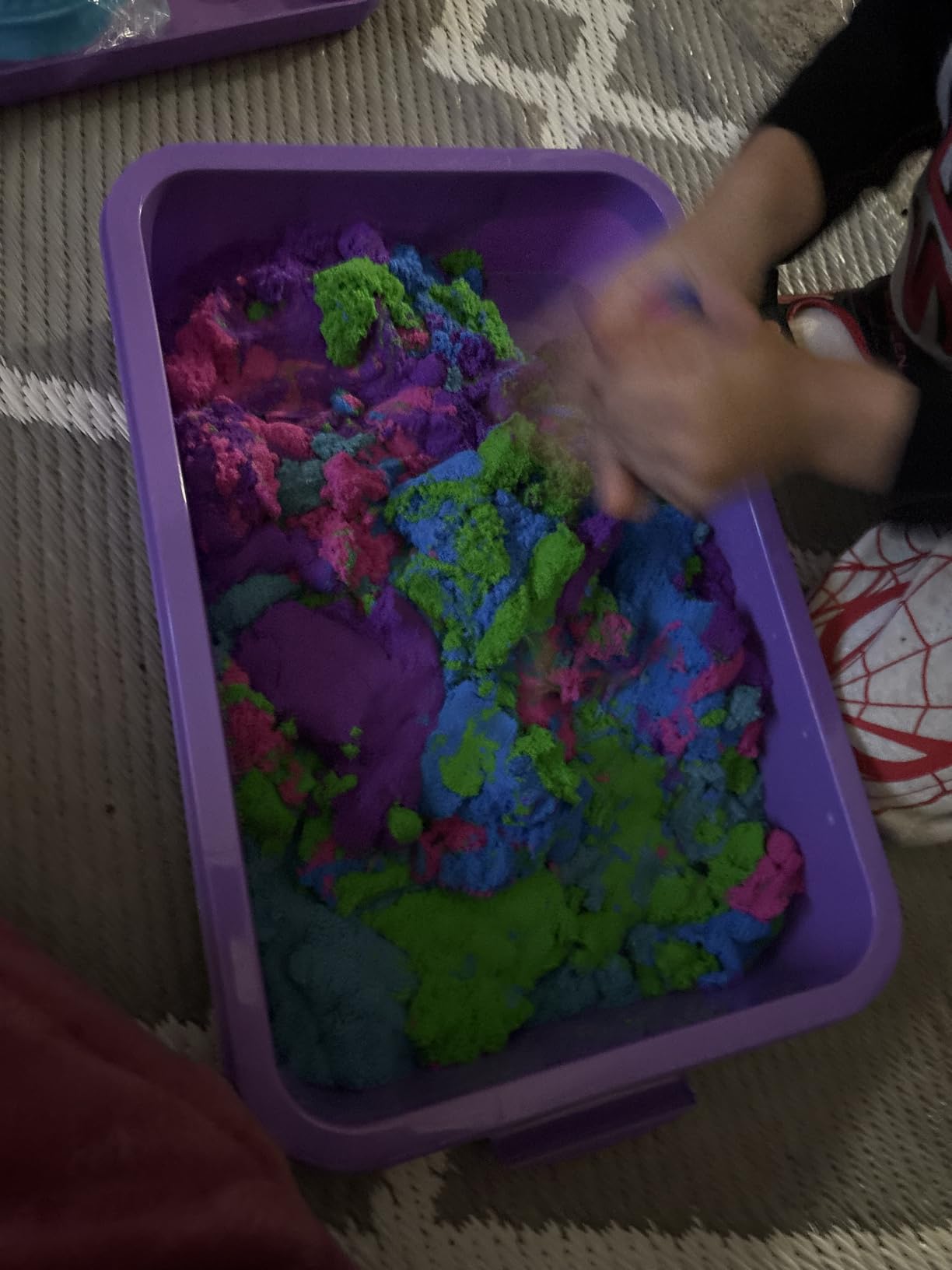 Asoxt Sensory Bin for Boy Girl Kid Toy - 43pcs Play Sand Art Kit with Sandbox, 4lb Color Sand, 17 Molds, Sensory Toy Birthday Gift for Girl Toddler Ages 3-8 customer photo 1