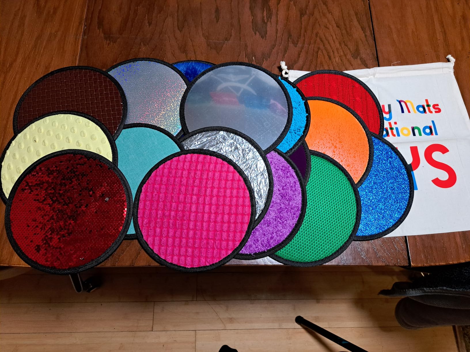 Upgraded 16 Set Sensory Mats, Mixed Colors Sensory Toys for Kids with Autism, Tactile Wall Panel Montessori Toy, Educational Toys for 3 Year Old, Toddler Learning Classroom Supplies Gift (8.3 Inch) customer photo 2