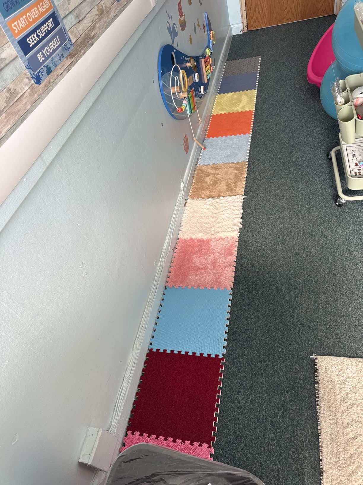 12 Set Sensory Floor Tiles - Textured Sensory Mats, Interlocking Sensory Rug Sensory Toys for Autistic Children Kids Baby Toddler Multi Sensory Exploration, Tactile Play, Fidgeting Activity customer photo 1