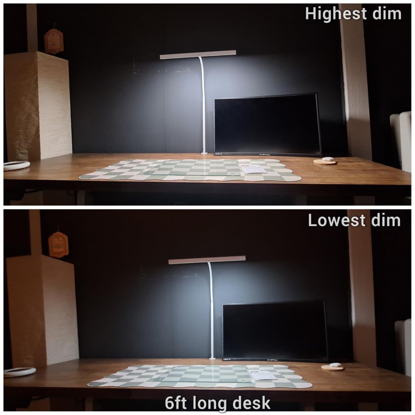 SUPERDANNY LED Desk Lamp for Home Office, Eye-Caring Desk Light with Adjustable Gooseneck, 12W Touch Control Dimmable Brightness, Architect Clamp Lamp with USB Adapter, White customer photo 2