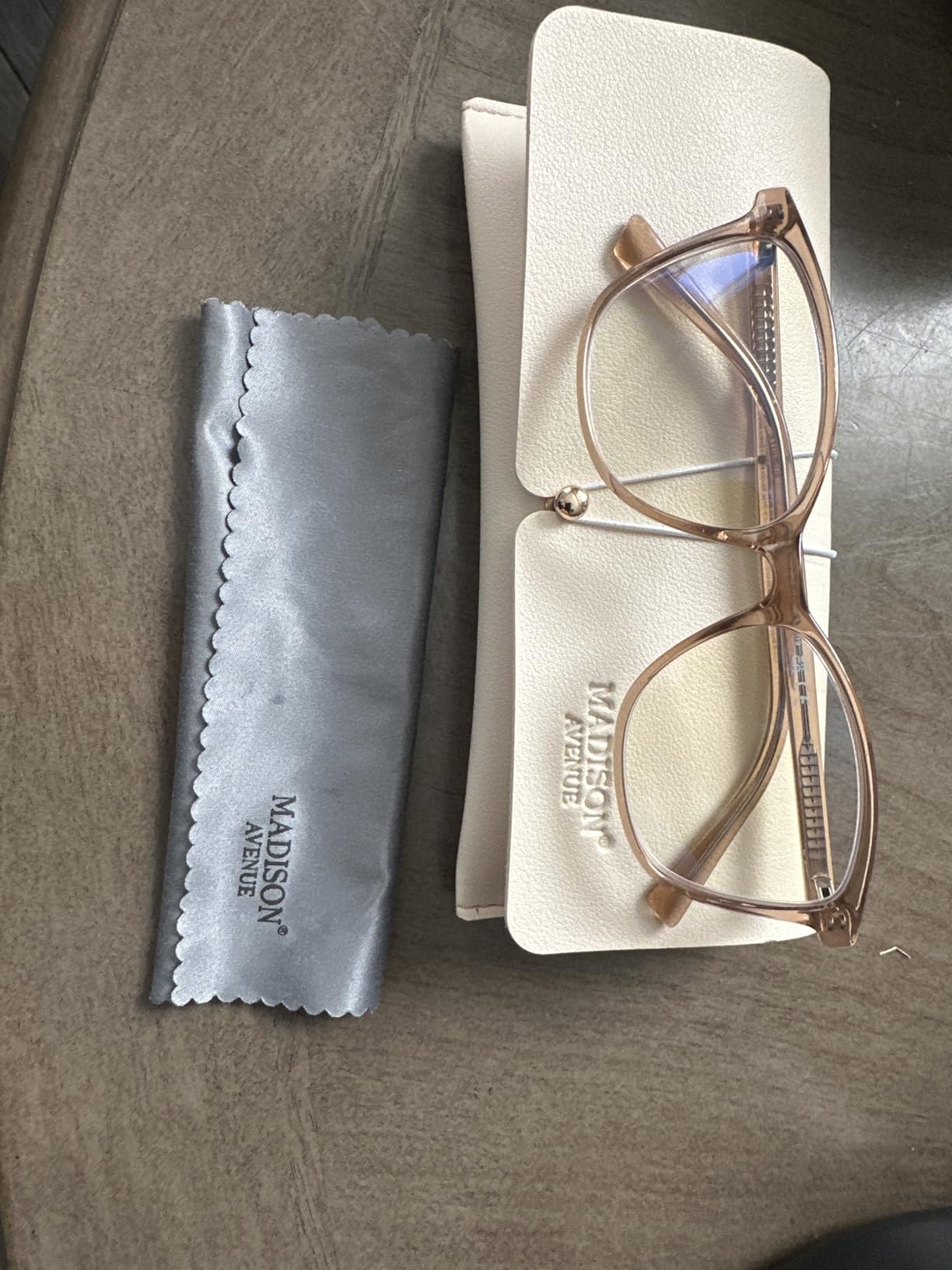 Madison Avenue Blue Light Blocking Glasses Anti Eyestrain UV Glare Blue Light Glasses for Women with Case, TV Phone Computer Gaming Eyeglasses (Coffee Brown) customer photo 2
