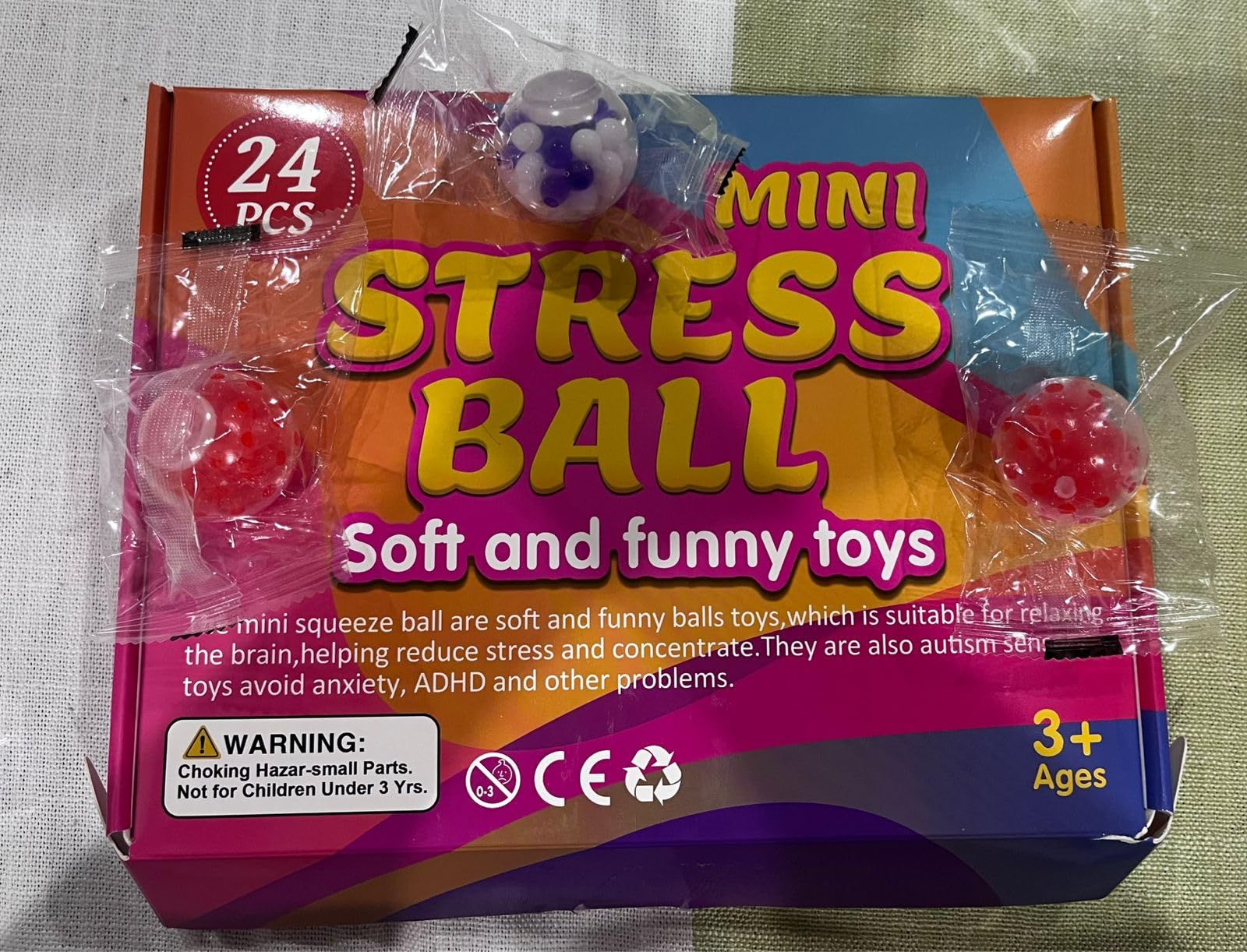 VISCOO 24 Pack Stress Balls for Adults, Squeeze Balls for Anxiety Relief, Soft Palm-Sized Pressure Balls, Durable Relaxation Set customer photo 1