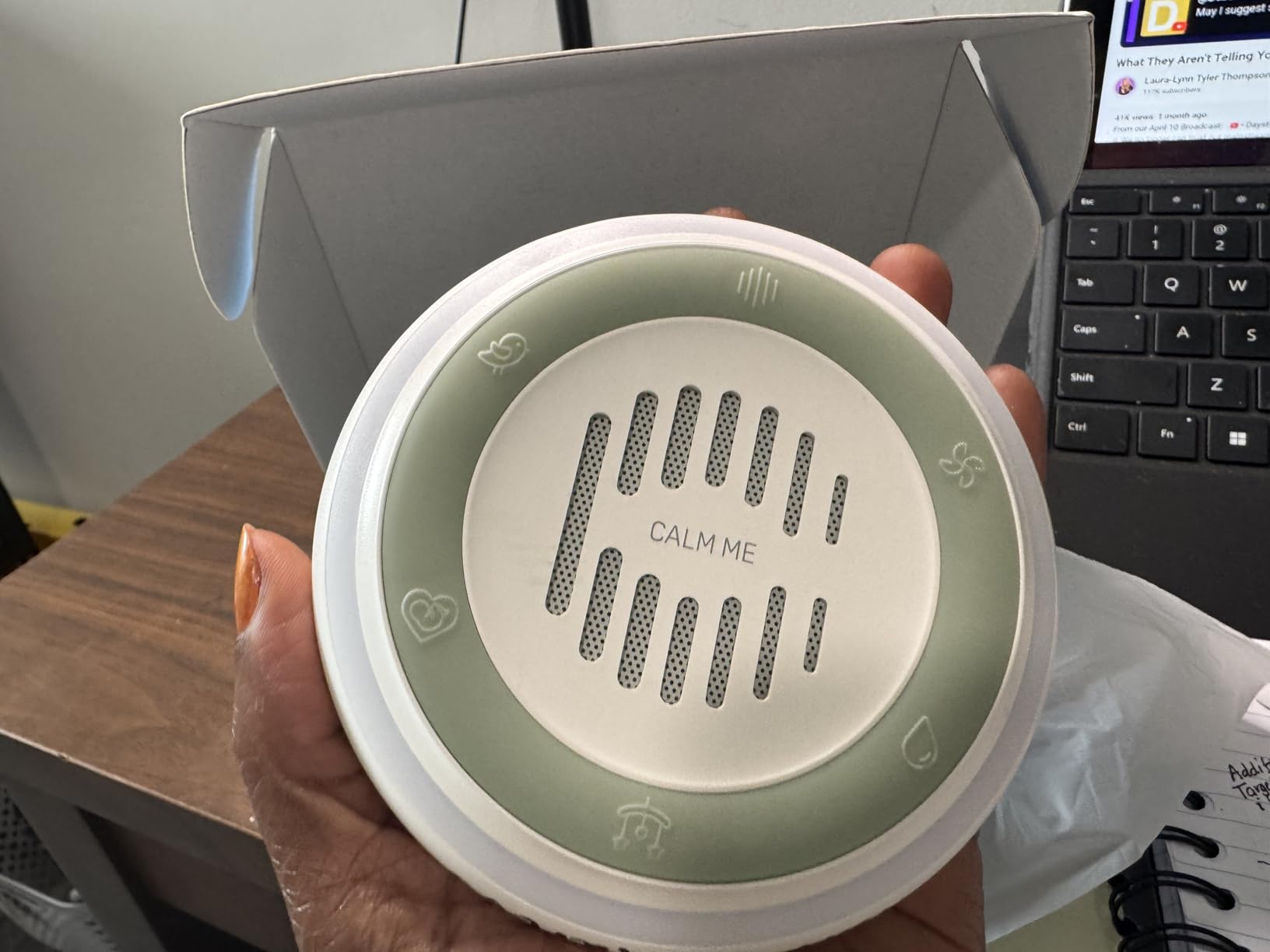 Wall Plug in White Noise Sound Machine for Office Privacy & Noise Canceling, White Noise Machine for Sleeping Adults & Baby, Therapy Noise Blocker with 20 Soothing Sounds & Nightlight by Calm Me. customer photo 2