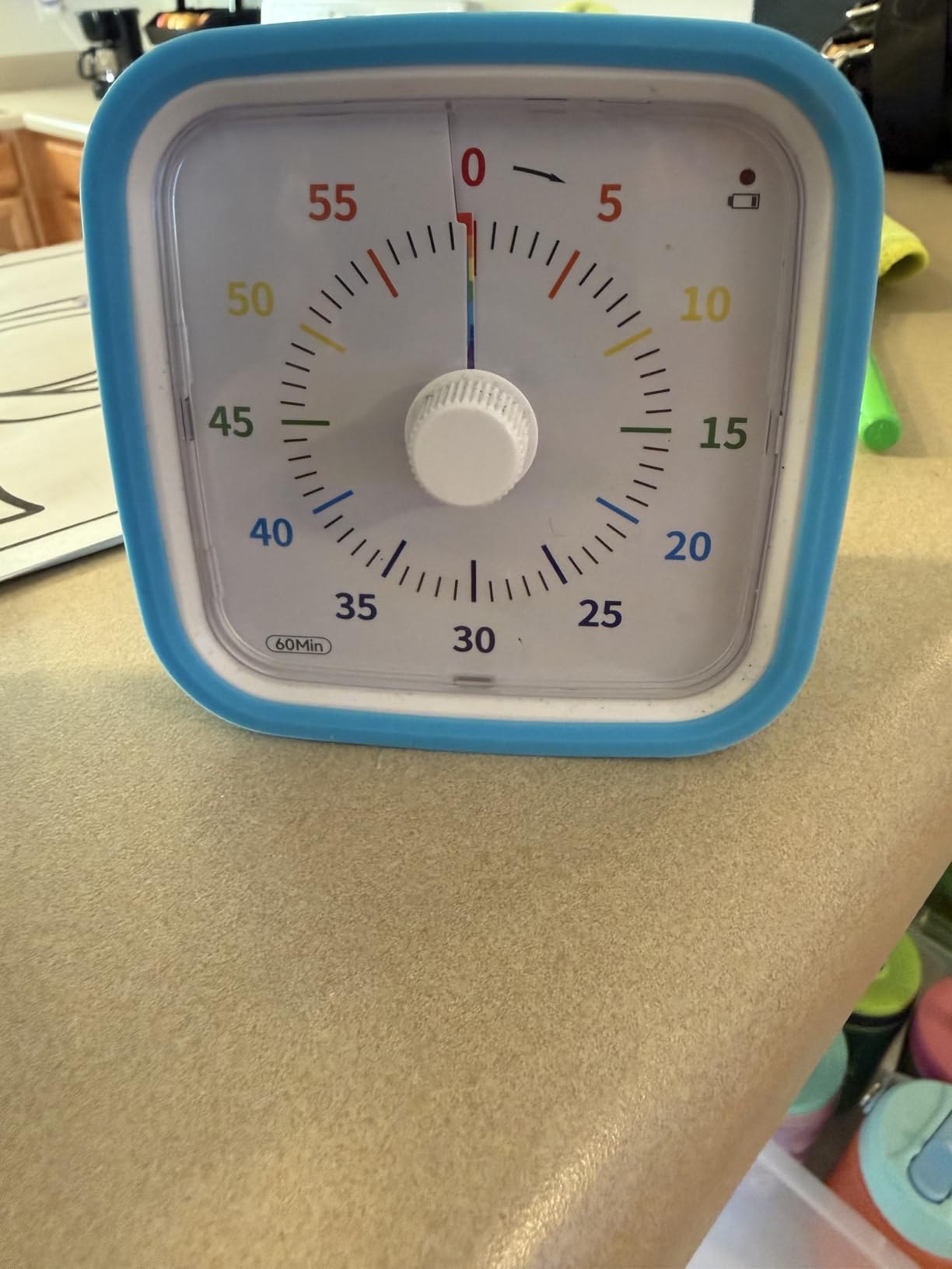 Yunbaoit Visual Timer with Protective Case, Rainbow Disk 60 Minute Countdown Timer for Kids and Adults, Silent Time Management Tool(Blue Rainbow) customer photo 1