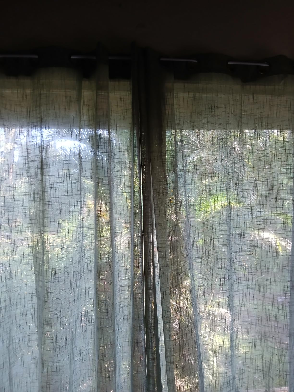 LAMIT Natural Ivory Linen Semi Sheer Curtains 84 inch Length, Cream Light Filtering Soft Thick Neutral Living Room Drapes with Bronze Grommet for Bedroom/Farmhouse, 2 Panels, 52 x 84 Inch customer photo 1