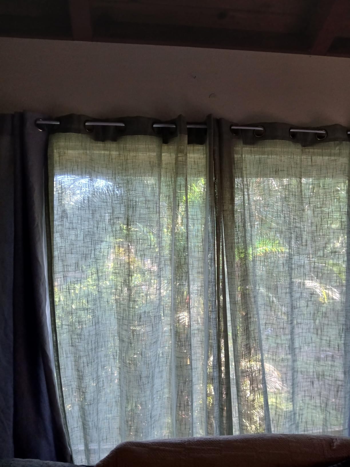 LAMIT Natural Ivory Linen Semi Sheer Curtains 84 inch Length, Cream Light Filtering Soft Thick Neutral Living Room Drapes with Bronze Grommet for Bedroom/Farmhouse, 2 Panels, 52 x 84 Inch customer photo 2