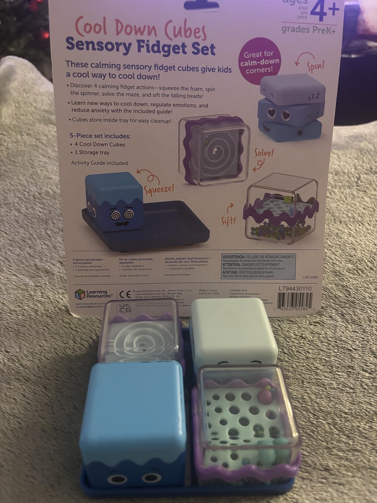 Learning Resources Cool Down Cubes Sensory Fidget Toys - Quiet Fidgets for Kids, Toddlers, and Adults - Calming Corner Items for Classroom or Home, Small Tactile Tools for Play, Focus, and Travel customer photo 1